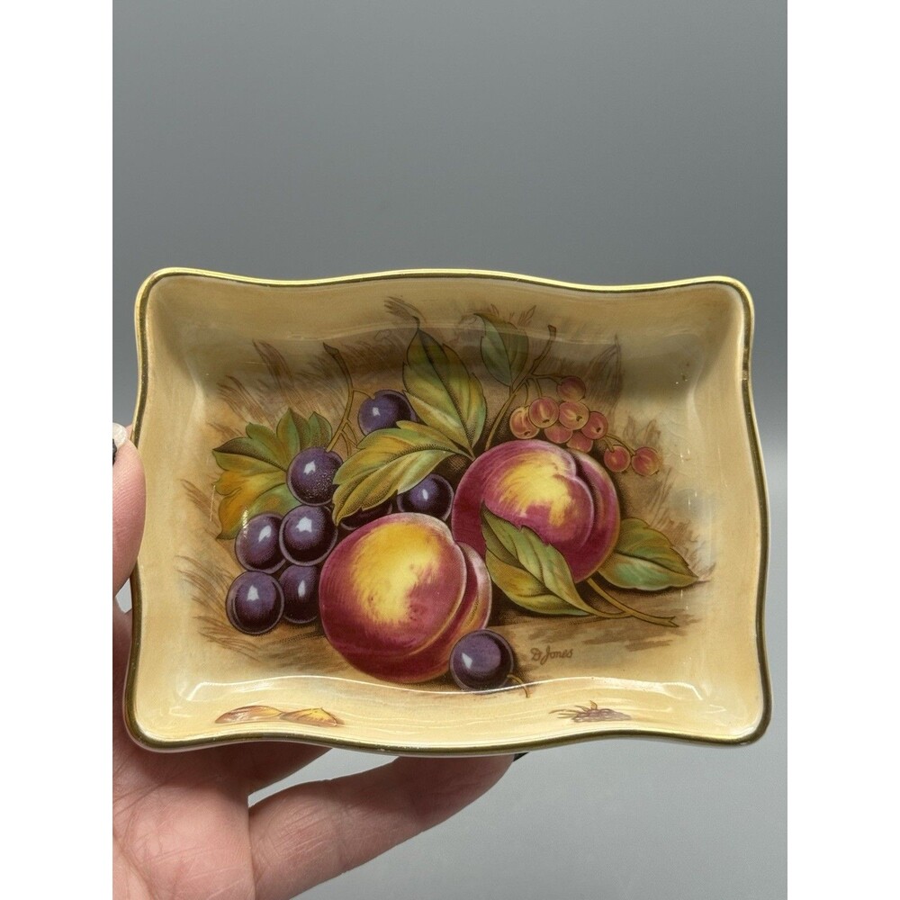 Vintage Aynsley Orchard Gold Trinket Dish Square